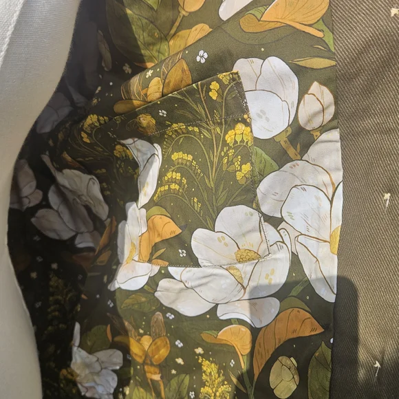 Embroidered Olive Bomber Jacket - Picture 8 of 12